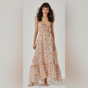 Astr Primrose Floral Strappy Back Maxi Dress